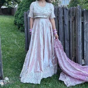 Pakistani Pink and Silver Lehnga Choli